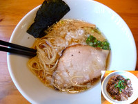 「和牛蕎麦醤油（680円）+牛スジ丼（280円）」@麺や 虎ノ道の写真