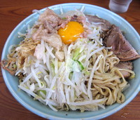 「汁なし 100円 + 大盛りラーメン 790円 ＆スープ割り」@ラーメン二郎 亀戸店の写真