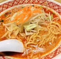 「辛味噌ラーメン(L)＋ぎょうざセット(690円＋290円)」@ら～麺屋 めん丸 高田店の写真