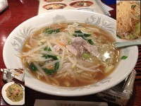 「豆芽麺（サンマー麺）＋半炒飯」@蓬莱春飯店の写真