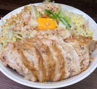 「大ダブル（940円）➕汁なし（80円）」@ラーメン二郎 横浜関内店の写真