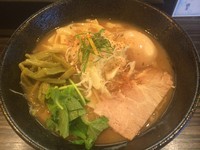 「【金曜限定】重濃鯵ニボ味玉そば（平打ち麺）（900円）」@志奈そば 田なかの写真