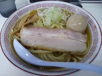 「あっさり煮干し中華そば　（大盛り）　＋味玉：サービス券」@津軽煮干し中華そば にぼにぼ食堂の写真