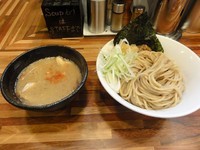 「肉入りつけ麺銀だら搾り1050円　大盛100円」@鮮魚らーめん 五ノ神水産の写真