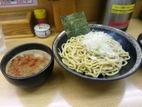 「太麺（並）辛肉ミンチMIX」@つけ麺 渡辺 本店の写真