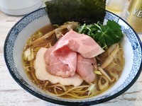 「蛤そば800円＋あじのにぎり300円 他」@中華そば 四つ葉の写真