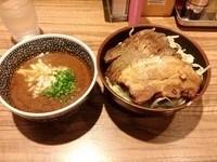 「カレーつけ麺ミニ＋ステーキ」@ラーメン燈郎の写真