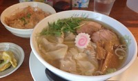 「わんたんめん(しお)＋ねこまんま(700円＋150円)」@多摩利屋の写真