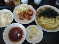 「【期間限定】ざるラーメン￥500＋唐揚げセット￥350」@味噌麺 伝堂の写真