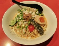 「七野菜極太冷し担々麺（中盛） 890円」@つけめん工房 浅草製麺所の写真