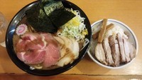 「特製中華そば＆ライス（メンマ、チャーシュー付）計１２３０円」@中華蕎麦 とみ田の写真
