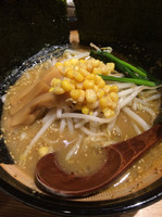 「みそ麺（麺半分）、黒胡麻のデザート（無料）」@いちなりの写真