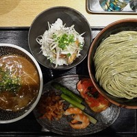 「オマール海老のつけ麺+サイドライス（4周年記念）1000円」@麺屋 一燈の写真