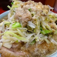 「小ラーメン豚入（麺少なめ）ニンニクあぶら　790円」@ラーメン二郎 中山駅前店の写真