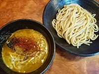「【裏メニュー】濃厚カレーつけ麺（小） ￥700」@自家製太麺 元気屋の写真