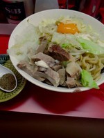「まぜそば小850円ニンニク抜き野菜増しカラメ」@麺屋 ゆうじんの写真