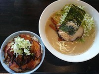 「しおらーめん＋どろどろに変更＋炙りちゃーしゅう丼＝￥950」@らーめん こてつの写真