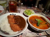 「【日替定食(チキンカツカレー+担々麺)800円】→500円」@陳麻家 高崎駅西口店の写真