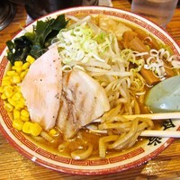 「ワンタンそば+味噌＋特盛（太麺変更）　1,000円」@松戸中華そば 富田食堂の写真