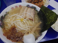 「チキンカツ定食(950円)、塩変更(+80円)硬め」@来来亭 岩国店の写真