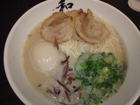 「ぶた天セット(910円)(ハリガネ)(味玉)＋替玉」@和田党 広島駅前の写真