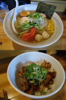 「『塩 冷し鶏そば+叉焼丼(￥880+300)』」@浅沼屋の写真