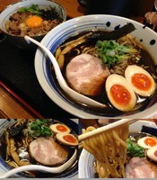 「黒煮干しそば 750円 味玉 100円」@麺屋 鶏口の写真