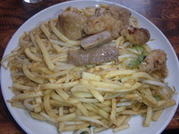 「ホルモンうどん(２玉)(890円)(ピリ辛)」@橋野食堂の写真