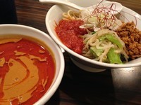 「【限定】まぜまぜトマトタンタンつけ麺800円+味玉100円」@らーめん カッパハウスの写真