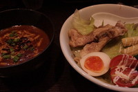 「特製チキンカレーつけ麺・焼きチーズ（２日間、昼夜１０食限定)」@麺処 夏海の写真