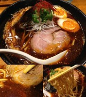 「辛煮干しそば 750円＋味玉100円」@麺屋 鶏口の写真