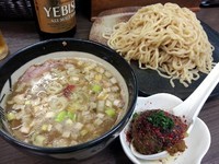 「つけそば＋カレー玉＋ビール＋おつまみチャーシュー」@頓知房の写真