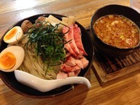 「全部のせつけ麺（大盛）」@元祖奥美濃古地鶏ラーメン 神王の写真