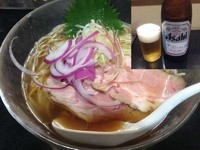 「【夏季限定】 冷やし（醤油） 730円+瓶ビール 500円」@麺処 晴の写真