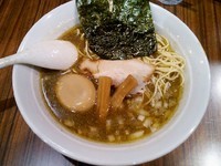 「【限定]煮干そば ￥700＋味玉(クーポン)＋替玉 ￥120」@中華そば 伝堂の写真