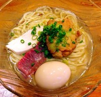 「【限定】　伊吹いりこの冷やしそば　750円　味玉100円」@塩つけ麺 灯花の写真