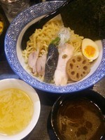 「【nijiの日】奥久慈軍鶏と真鯵の夏つけそば＋軍鶏炊き飯」@麺処 ほん田 nijiの写真