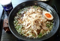 「肉そば冷やし大盛(780+100)ﾒﾝﾀｲﾏﾖ丼(230)」@龍のひげの写真