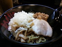 「油そば600円＋生ビール」@めんりき匠 清瀬店の写真