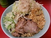 「小豚ねぎ汁なし アブラ ニンニク少し」@ラーメン二郎 中山駅前店の写真