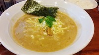 「濃厚鶏白湯『塩』　本生バージョン（麺半分、肉抜き）」@七麺鳥の写真