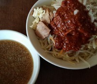 「オロチョンつけ麺(中盛)700円」@にかいやの写真