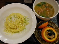 「フグの白子つけ麺～大山地鶏とコダキガイの炊き合わせ～＋替玉」@ラーメン愉悦処 似星の写真