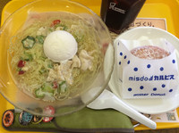 「超涼風麺 鶏白湯アイスのせ（ドーナツセット）」@ミスタードーナツ JR桃谷駅前ショップの写真