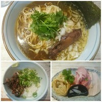 「【きまぐれ限定】大王いかそば￥800＋〆のイカ茶漬け￥150」@中華そば 四つ葉の写真