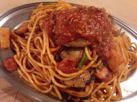 「カレーバーグナポリタン(大盛同料金)950円」@スパゲッティーのパンチョ 御徒町店の写真