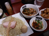 「【限定】もり中華そば、ちょっと具あり（麻辣）＋唐揚げ」@らあめんHAJIMEの写真