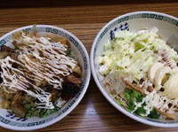 「手製冷やしマヨ麺+小ふぁんてん丼」@桂花ラーメン 新宿ふぁんてんの写真