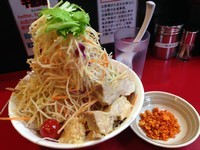 「冷やし中華(小）780円（ﾔｻｲ・ﾆﾝﾆｸ・ｶﾗﾒ・辛揚げ）」@千里眼の写真