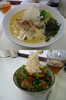 「『しおらーめん(細麺)+山わさびのチャーシューごはん』」@塩ラーメン・つけめんのお店 はないちの写真